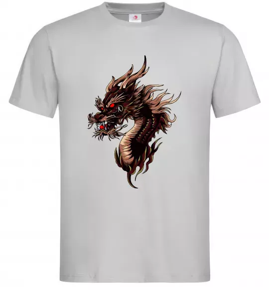 Мужская футболка Голова дракон Серый фото