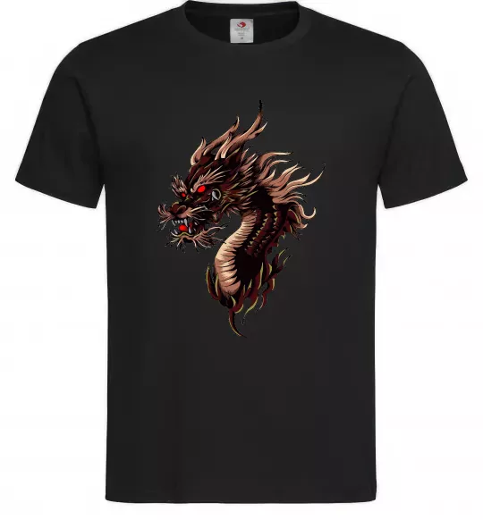 Мужская футболка Голова дракон Черный фото