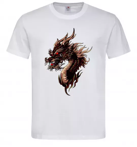 Мужская футболка Голова дракон Белый фото