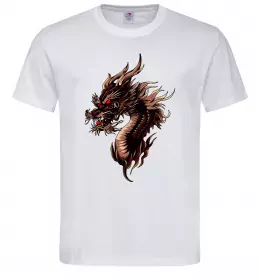 Мужская футболка Голова дракон Белый фото