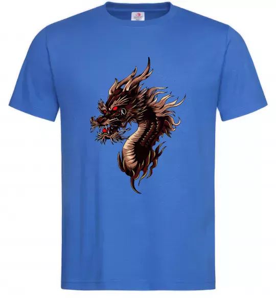 Мужская футболка Голова дракон Ярко-синий фото