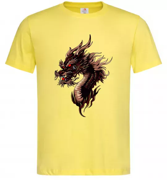 Мужская футболка Голова дракон Лимонный фото