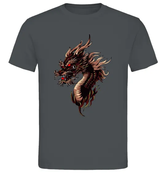 Мужская футболка Голова дракон Графит фото