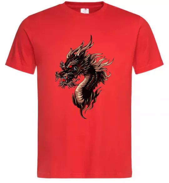 Мужская футболка Голова дракон Красный фото