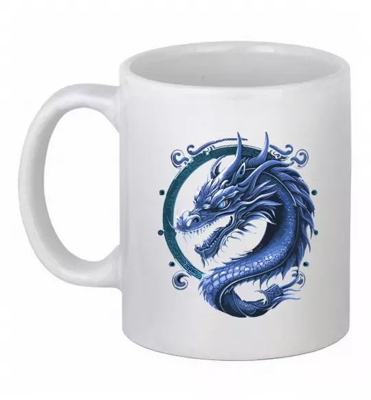 Чашка керамическая Water dragon Белый фото