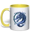 Чашка з кольоровою ручкою Water dragon Сонячно жовтий фото