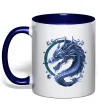 Чашка з кольоровою ручкою Water dragon Глибокий темно-синій фото
