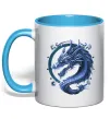 Чашка з кольоровою ручкою Water dragon Блакитний фото