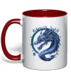 Чашка з кольоровою ручкою Water dragon Червоний фото