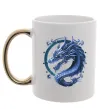 Чашка з кольоровою ручкою Water dragon Золото фото
