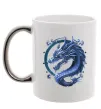 Чашка з кольоровою ручкою Water dragon Срібло фото