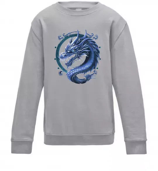 Детский Свитшот Water dragon Серый меланж фото