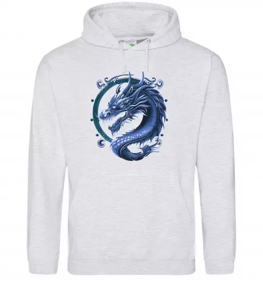 Женская толстовка (худи) Water dragon Серый меланж фото
