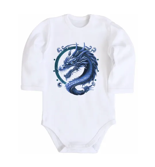 Дитячий бодік Water dragon Білий фото