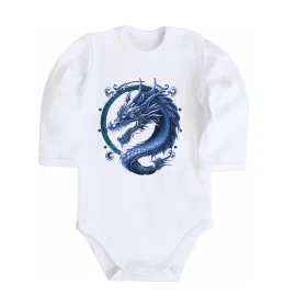 Дитячий бодік Water dragon Білий фото