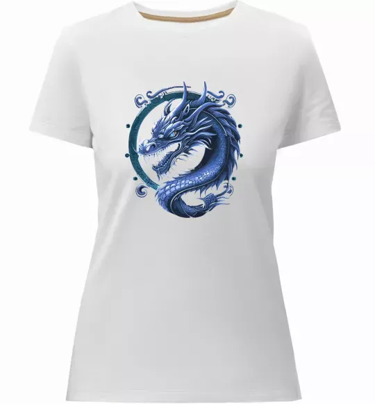 Жіноча преміум футболка Water dragon Білий фото