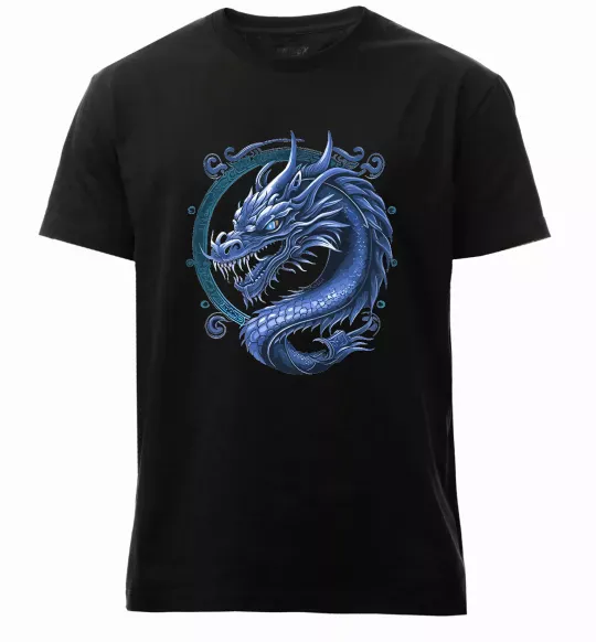 Чоловіча преміум футболка Water dragon Чорний фото
