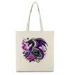 Эко-сумка Violet dragon skull Бежевый фото