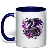 Чашка с цветной ручкой Violet dragon skull Глубокий темно-синий фото