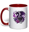 Чашка с цветной ручкой Violet dragon skull Красный фото