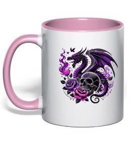 Чашка с цветной ручкой Violet dragon skull