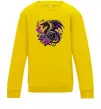 Детский Свитшот Violet dragon skull Солнечно желтый фото
