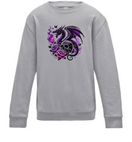 Детский Свитшот Violet dragon skull