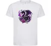 Детская футболка Violet dragon skull Белый фото