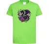 Детская футболка Violet dragon skull Лаймовый фото