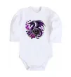 Дитячий бодік Violet dragon skull Білий фото