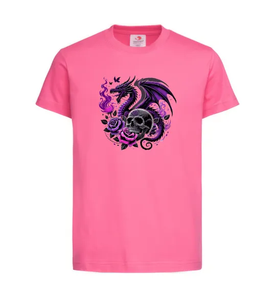 Дитяча футболка Violet dragon skull Яскраво-рожевий фото
