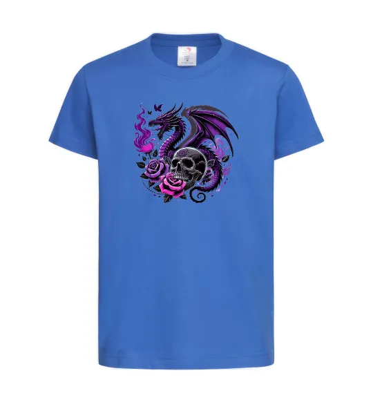 Дитяча футболка Violet dragon skull Яскраво-синій фото