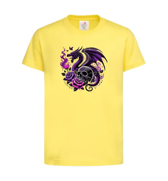 Дитяча футболка Violet dragon skull Лимонний фото