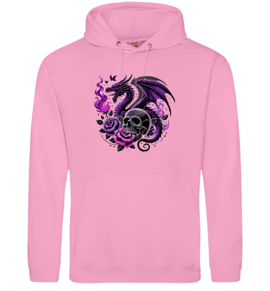 Мужская толстовка (худи) Violet dragon skull Розовый фото