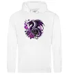 Мужская толстовка (худи) Violet dragon skull Белый фото