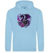 Мужская толстовка (худи) Violet dragon skull Голубой фото