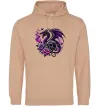 Жіноча толстовка (худі) Violet dragon skull Пісочний фото