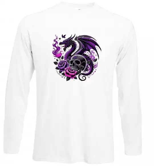 Лонгслив Violet dragon skull Белый фото