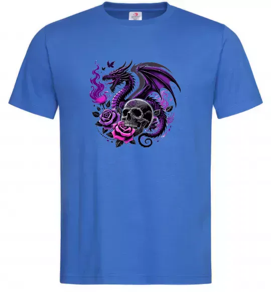 Мужская футболка Violet dragon skull Ярко-синий фото