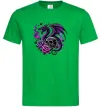 Мужская футболка Violet dragon skull Зеленый фото