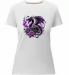 Женская премиум футболка Violet dragon skull Белый фото