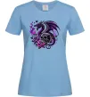 Женская футболка Violet dragon skull Голубой фото