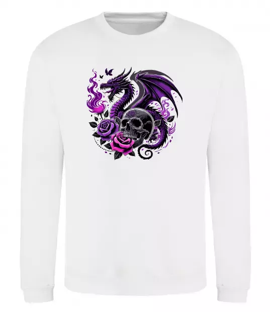 Свитшот Violet dragon skull Белый фото