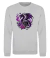 Свитшот Violet dragon skull Серый меланж фото