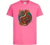 Детская футболка Вогняний дракон Ярко-розовый фото
