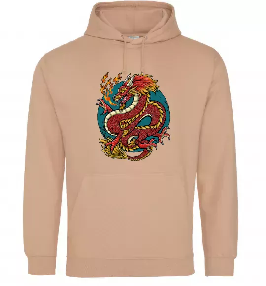 Жіноча толстовка (худі) Вогняний дракон Пісочний фото
