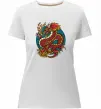 Женская премиум футболка Вогняний дракон Белый фото