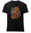 Мужская премиум футболка Вогняний дракон Черный фото