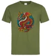 Мужская футболка Вогняний дракон Оливковый фото