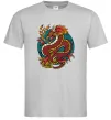 Мужская футболка Вогняний дракон Серый фото